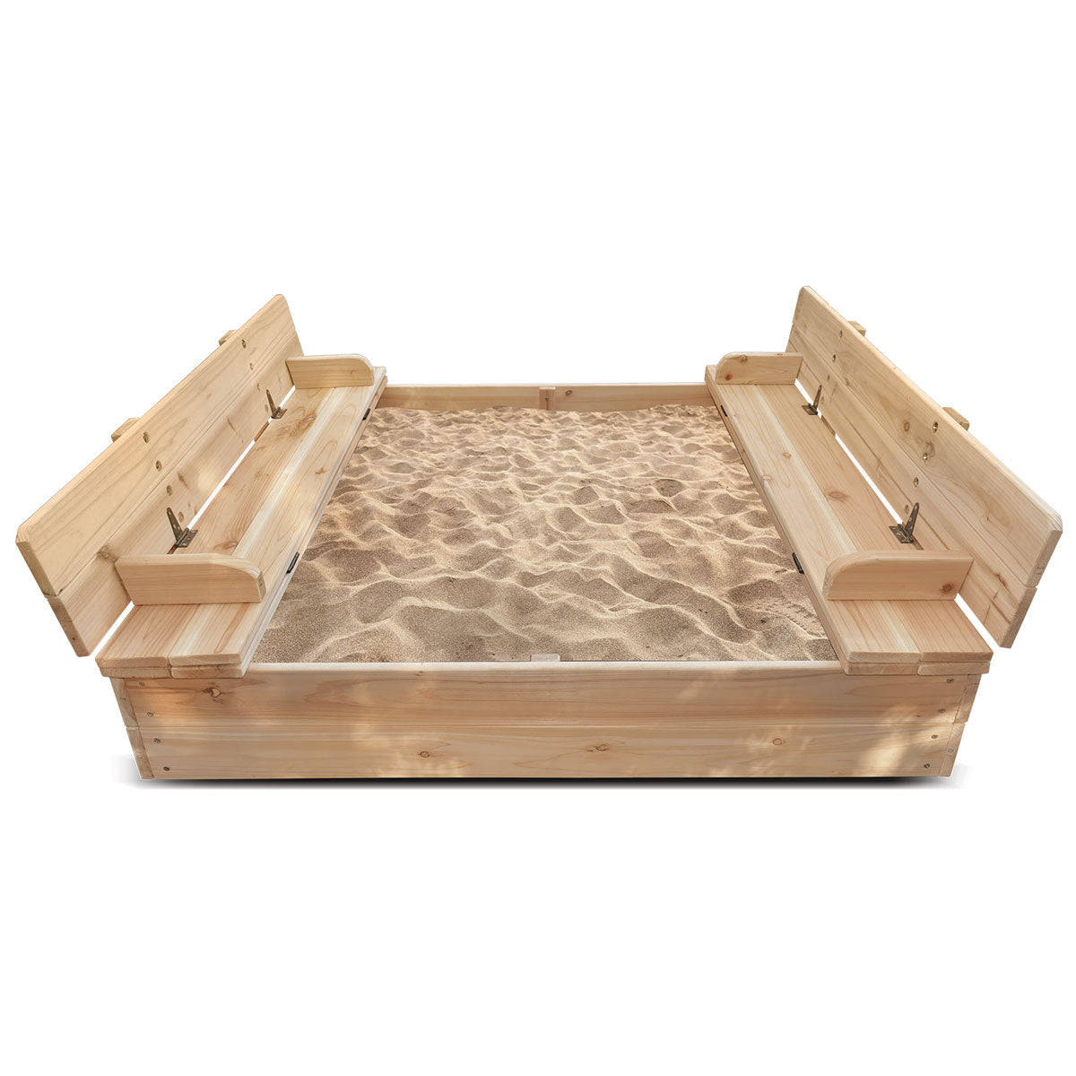 Foldable Timber Sandpit with Seats, Ground Sheet - Lifespan Kids