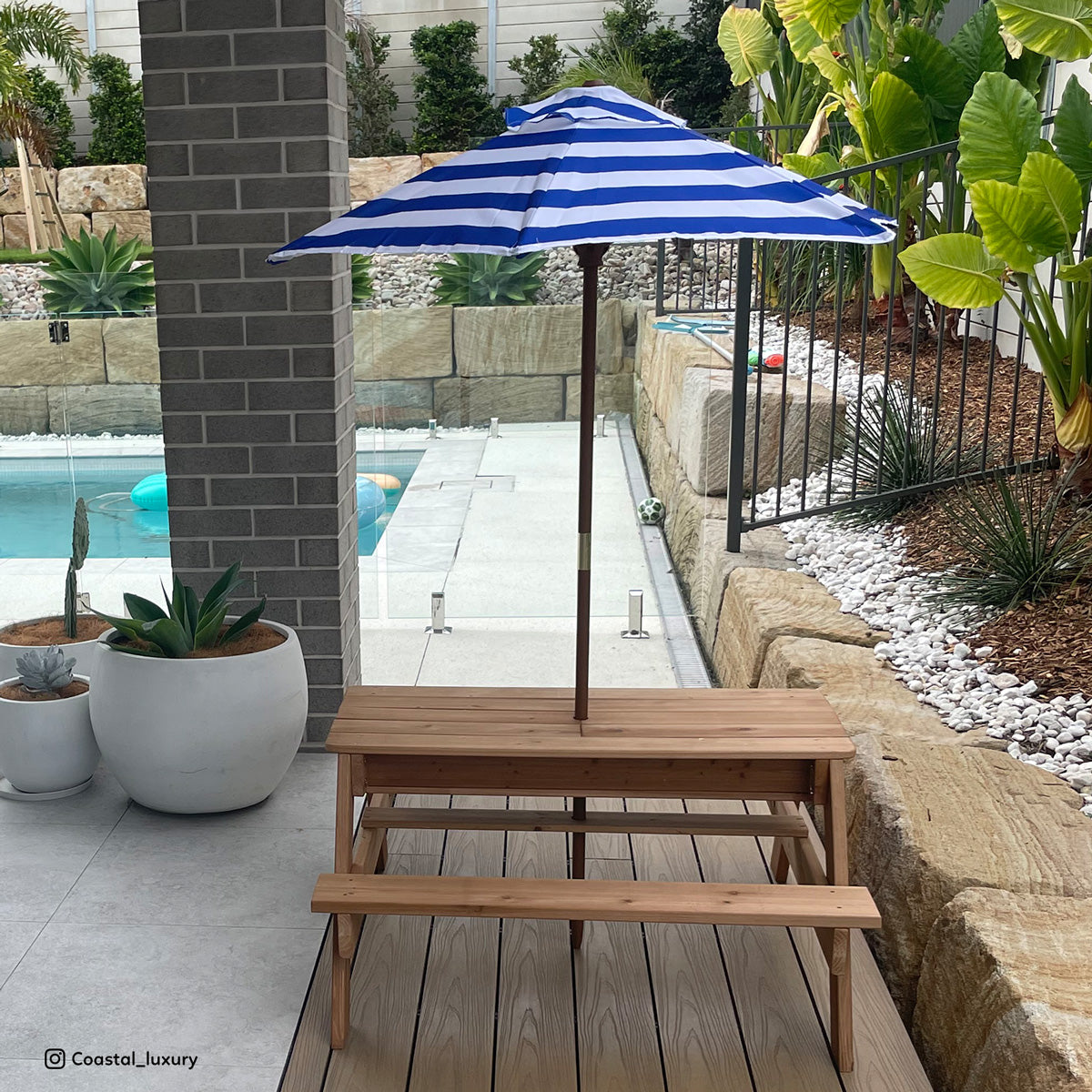 Sunrise Kids Sand & Water Play Table with Umbrella