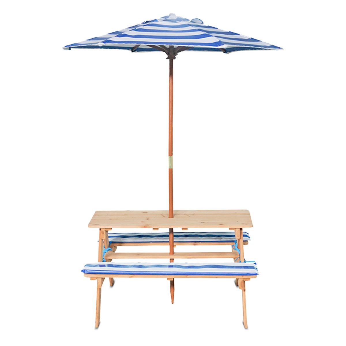 Sunset Kids Picnic Table with UV Umbrella Navy/White