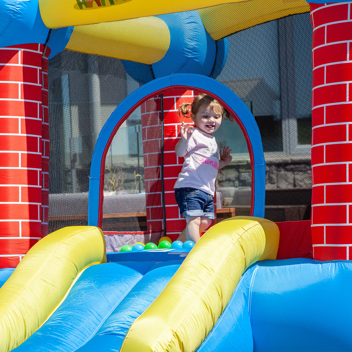 Durable Jumping Castle with Slide & Hoop - Lifespan Kids