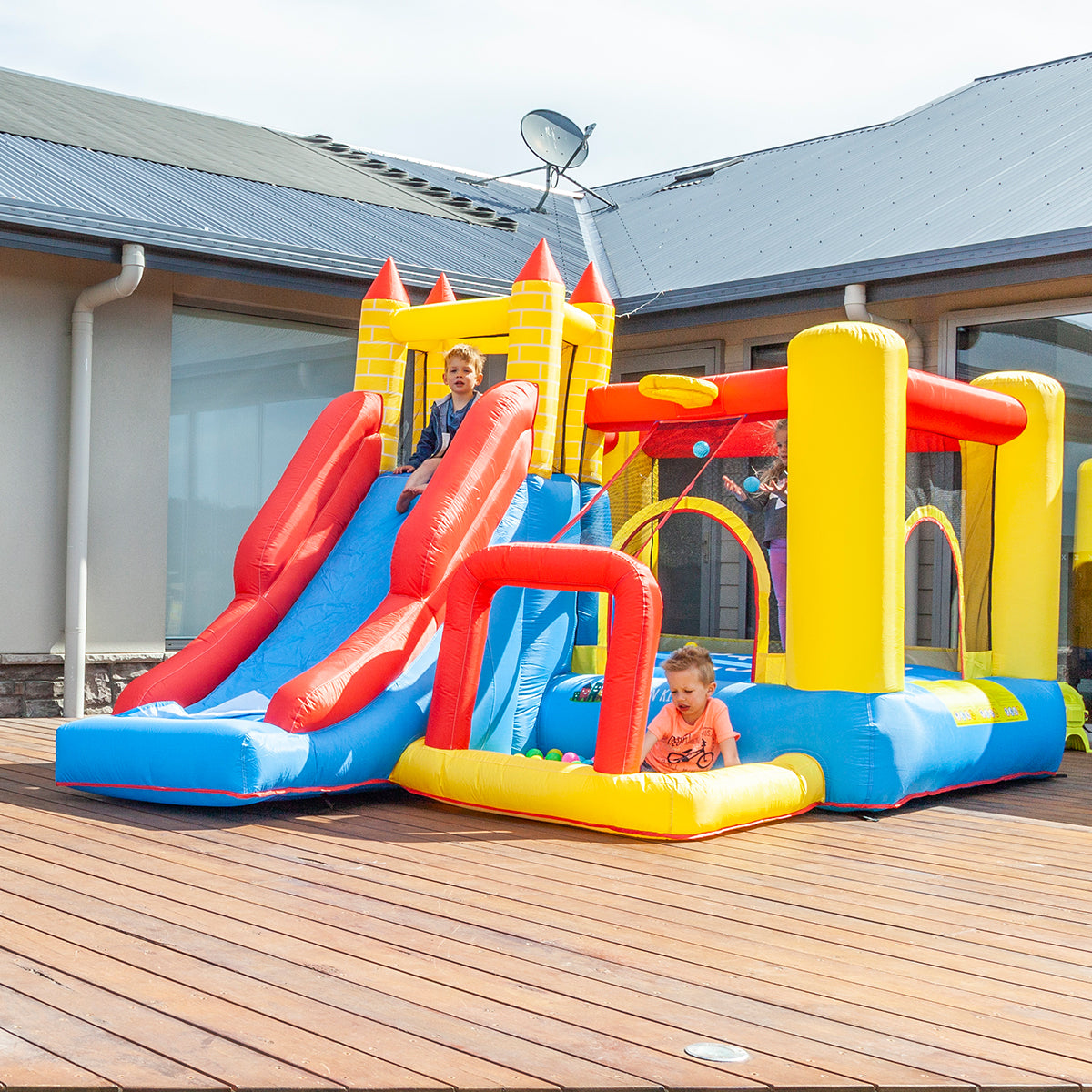 Spacious Kids Bounce House with Slide & Hoop | Lifespan Kids