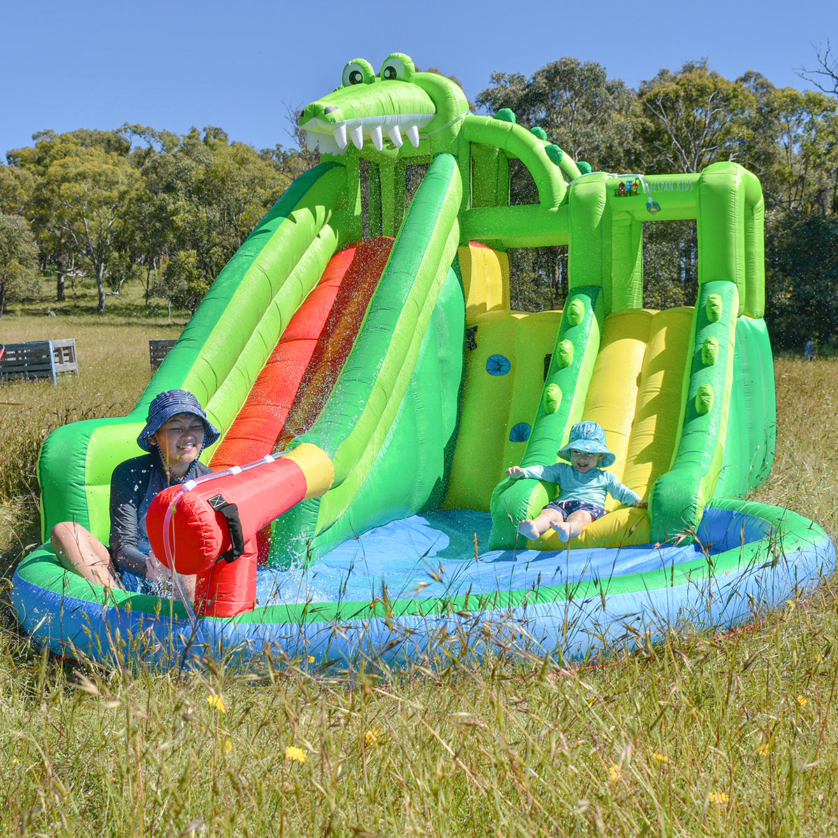 Crocadoo Kids Water Slide & Splash Park with Electric Air Pump