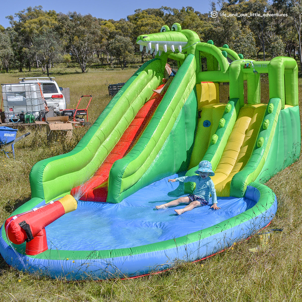 Crocadoo Kids Water Slide & Splash Park with Electric Air Pump
