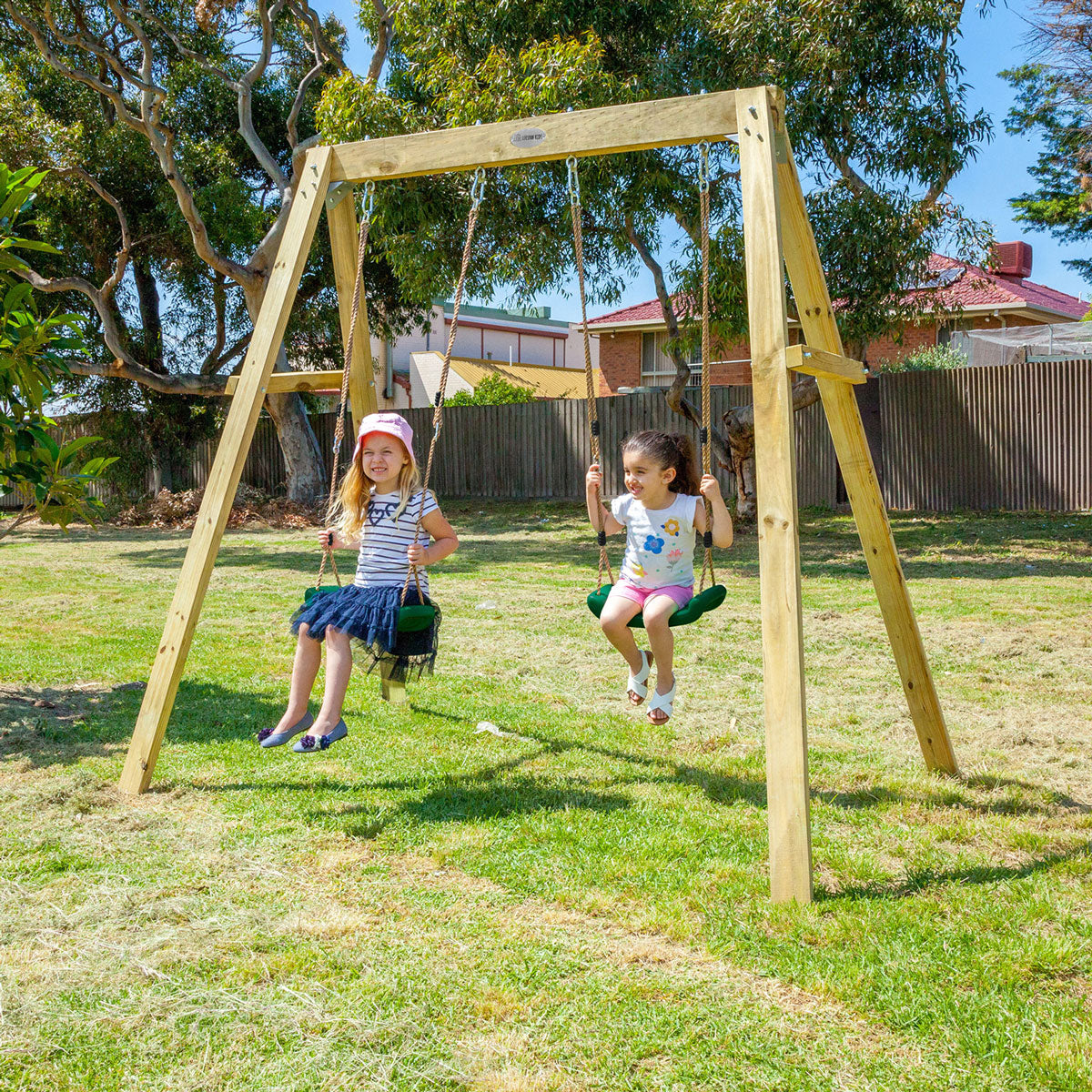 Adjustable Timber Double Swingset, UV Treated Seats