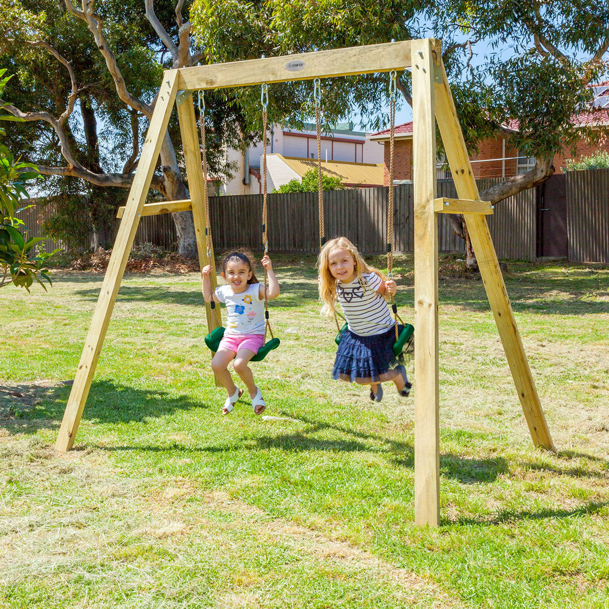 Adjustable Timber Double Swingset, UV Treated Seats