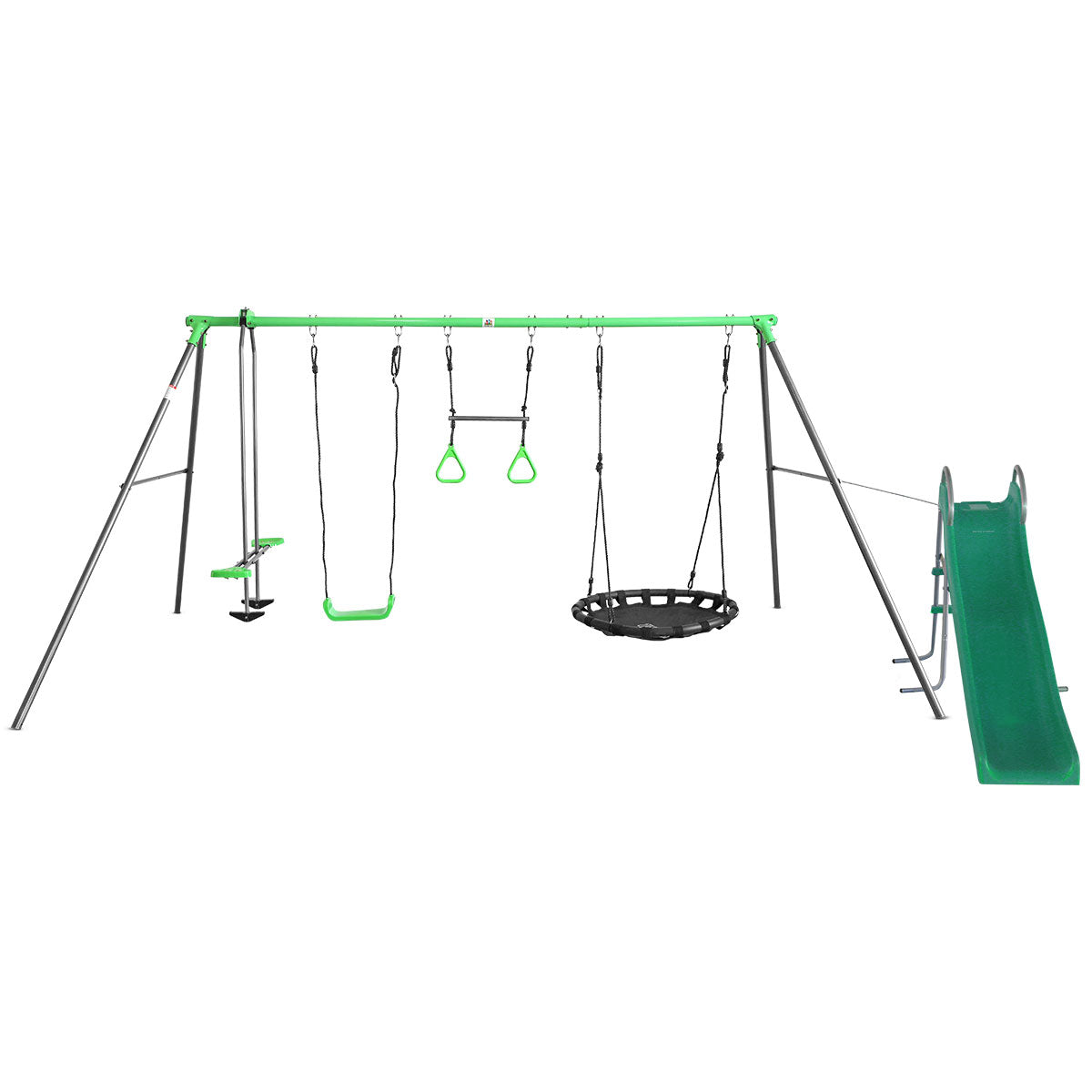 Lynx 4-Station Swing Set with Slide for Kids