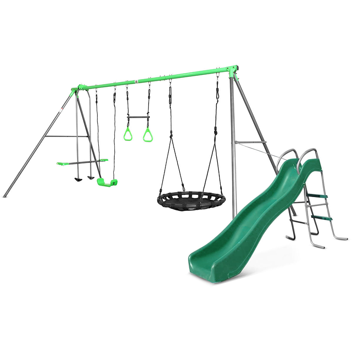 Lynx 4-Station Swing Set with Slide for Kids