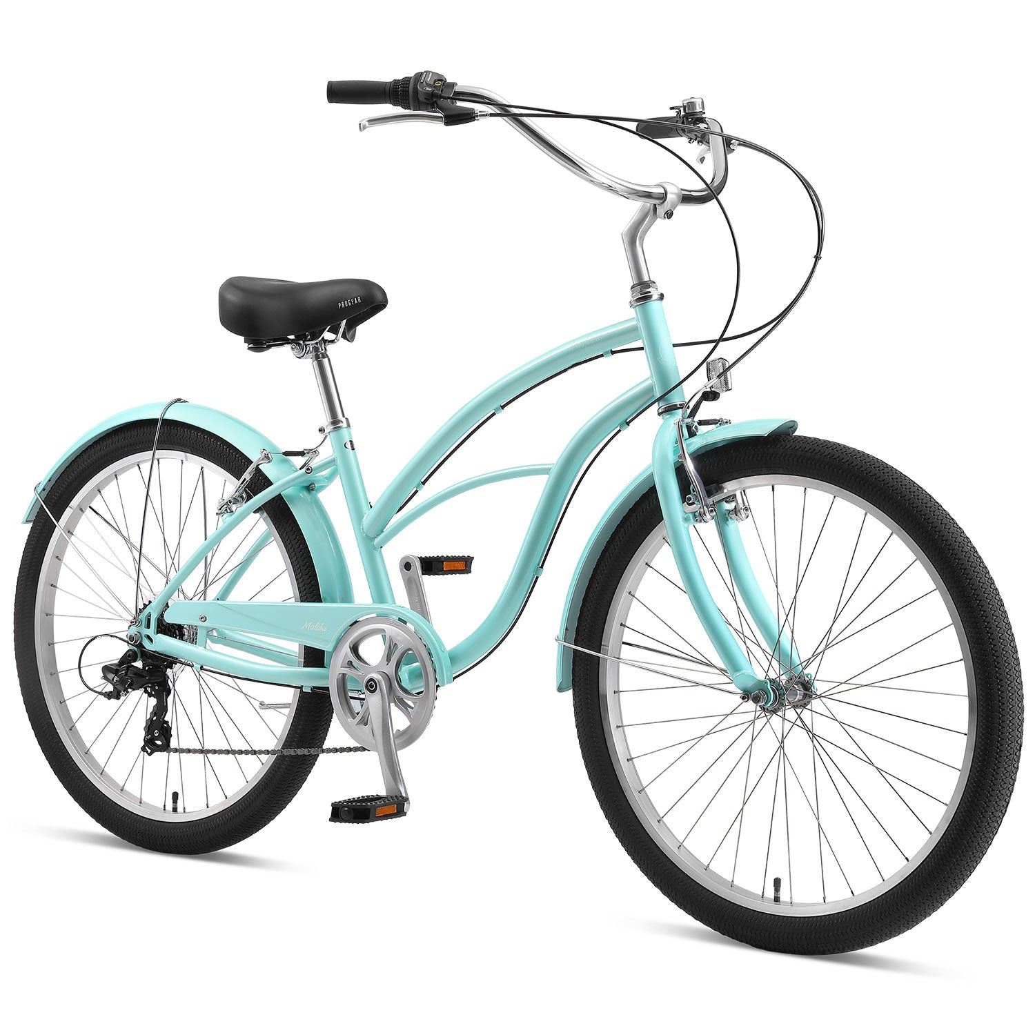 Mint Steel Frame 7-Speed Women's Cruiser Bike - Progear Malibu