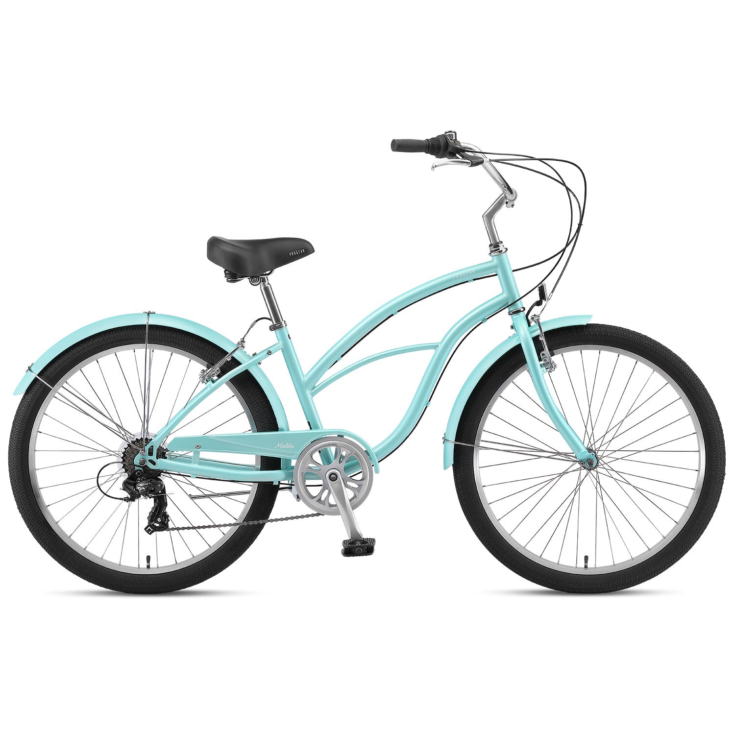 Mint Steel Frame 7-Speed Women's Cruiser Bike - Progear Malibu