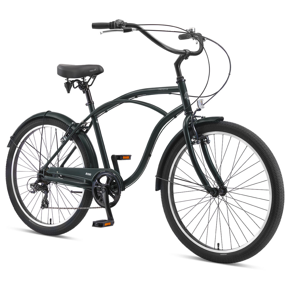 Forest Green Men's Cruiser Bike 26" Steel Frame, 7 Speed