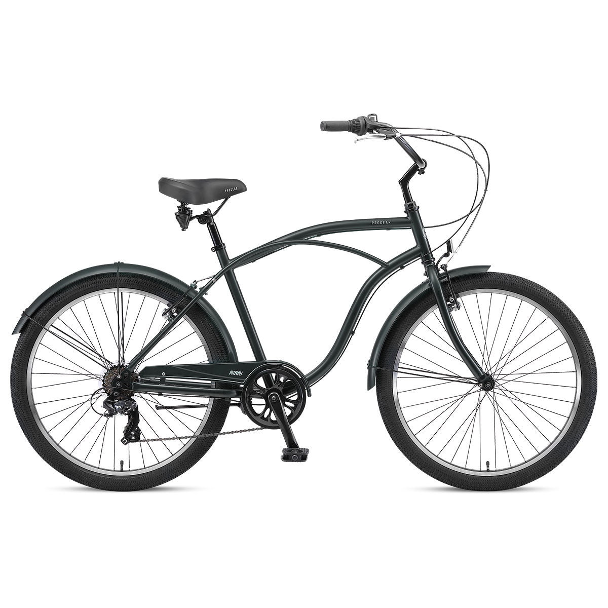 Forest Green Men's Cruiser Bike 26" Steel Frame, 7 Speed