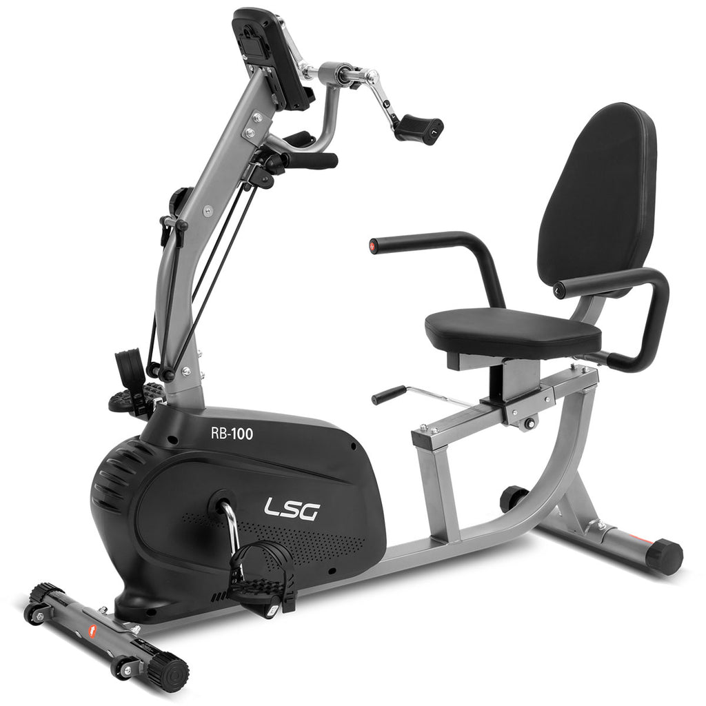 8-Levels Magnetic Recumbent Bike, LCD Screen, Belt Drive