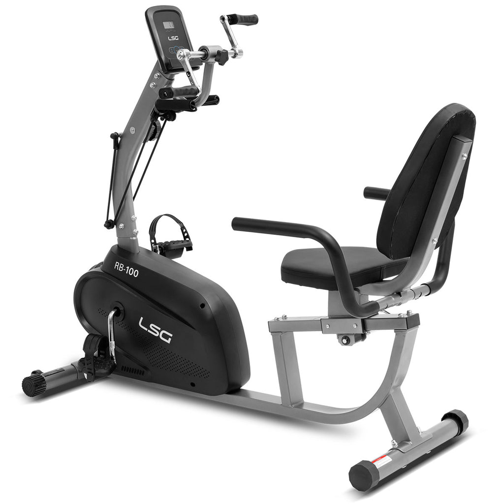 8-Levels Magnetic Recumbent Bike, LCD Screen, Belt Drive