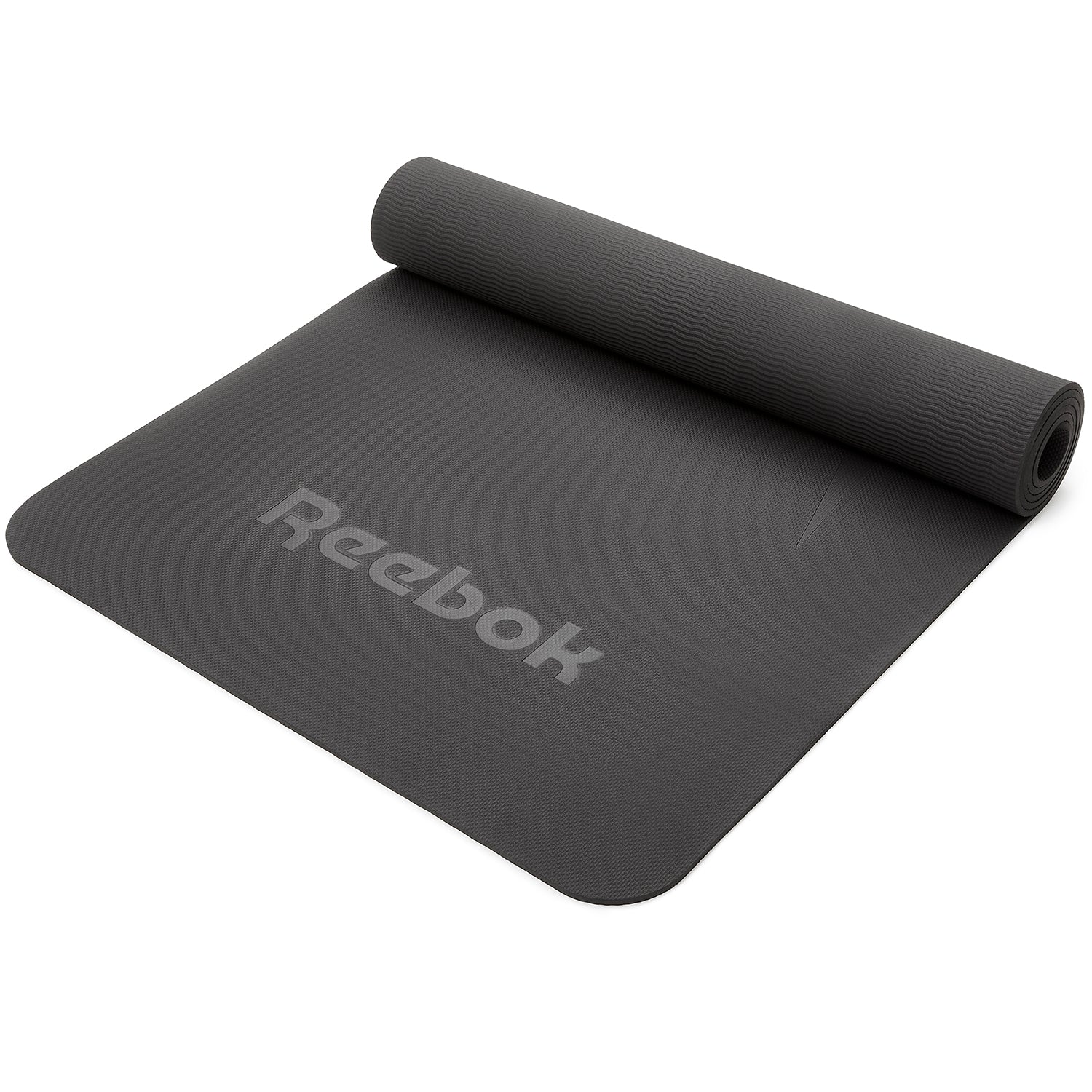 Non-Slip TPE Yoga Mat 5mm, 176x61cm, Black - Reebok