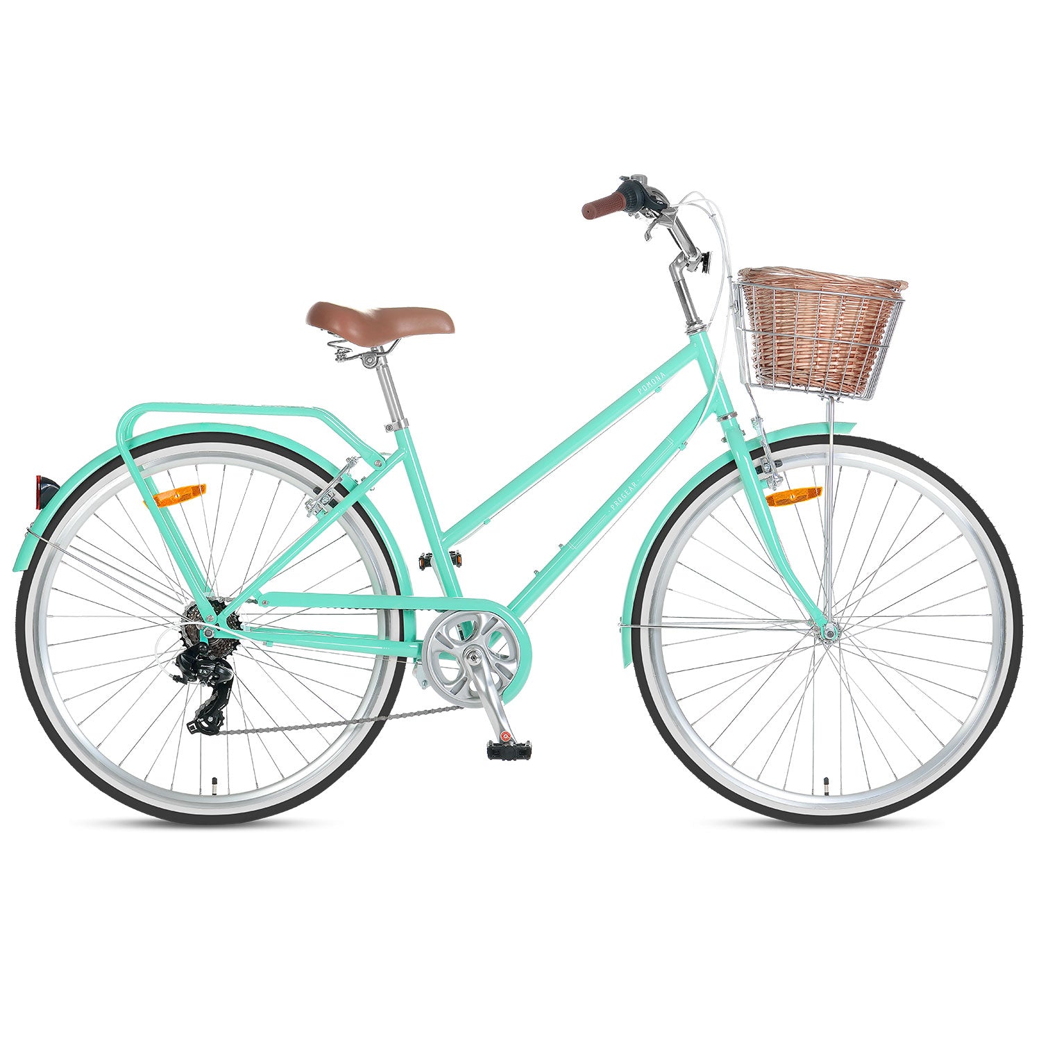 Retro Steel Frame Ladies Bike 700c, Wicker Basket - Progear