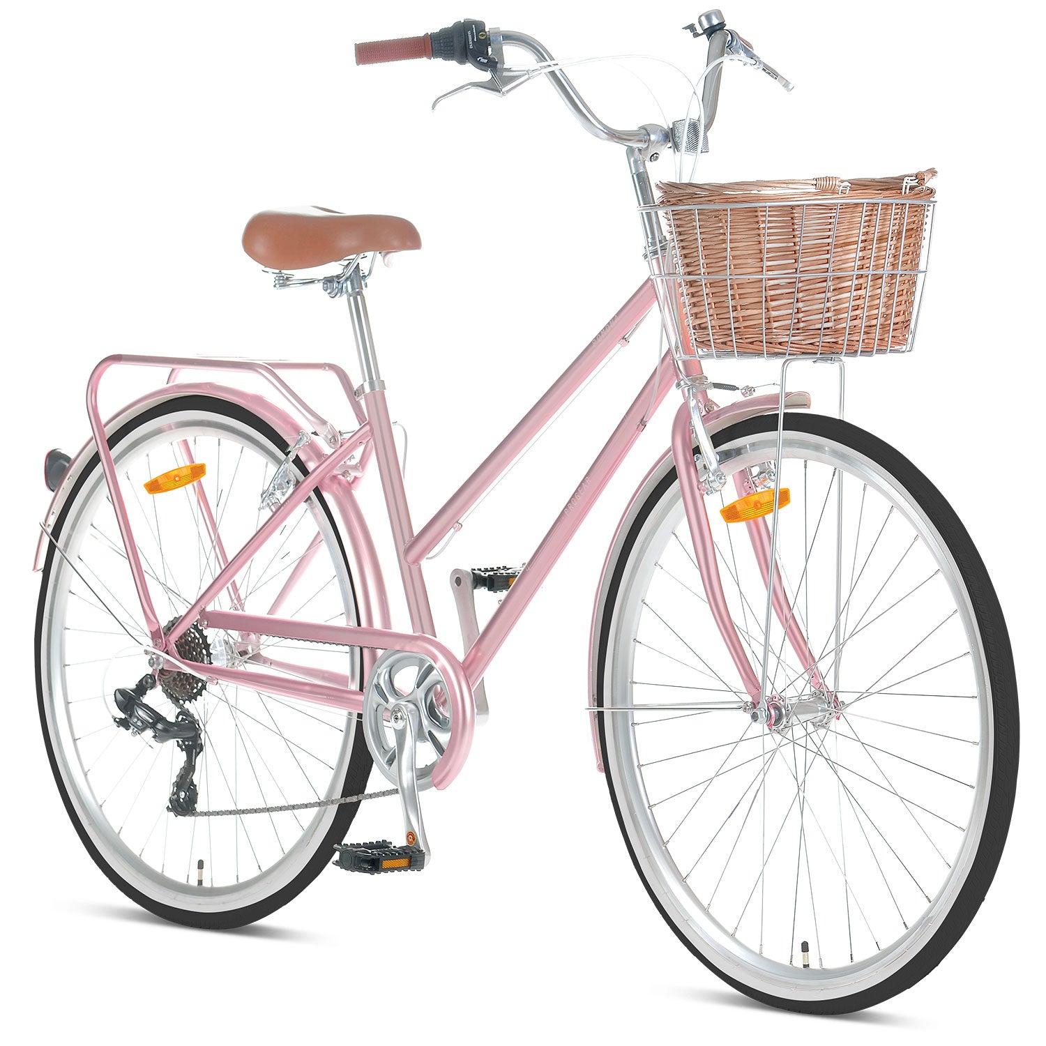 Retro 700c Ladies Bike, Low Step, 7 Speed, Rose Gold, Progear