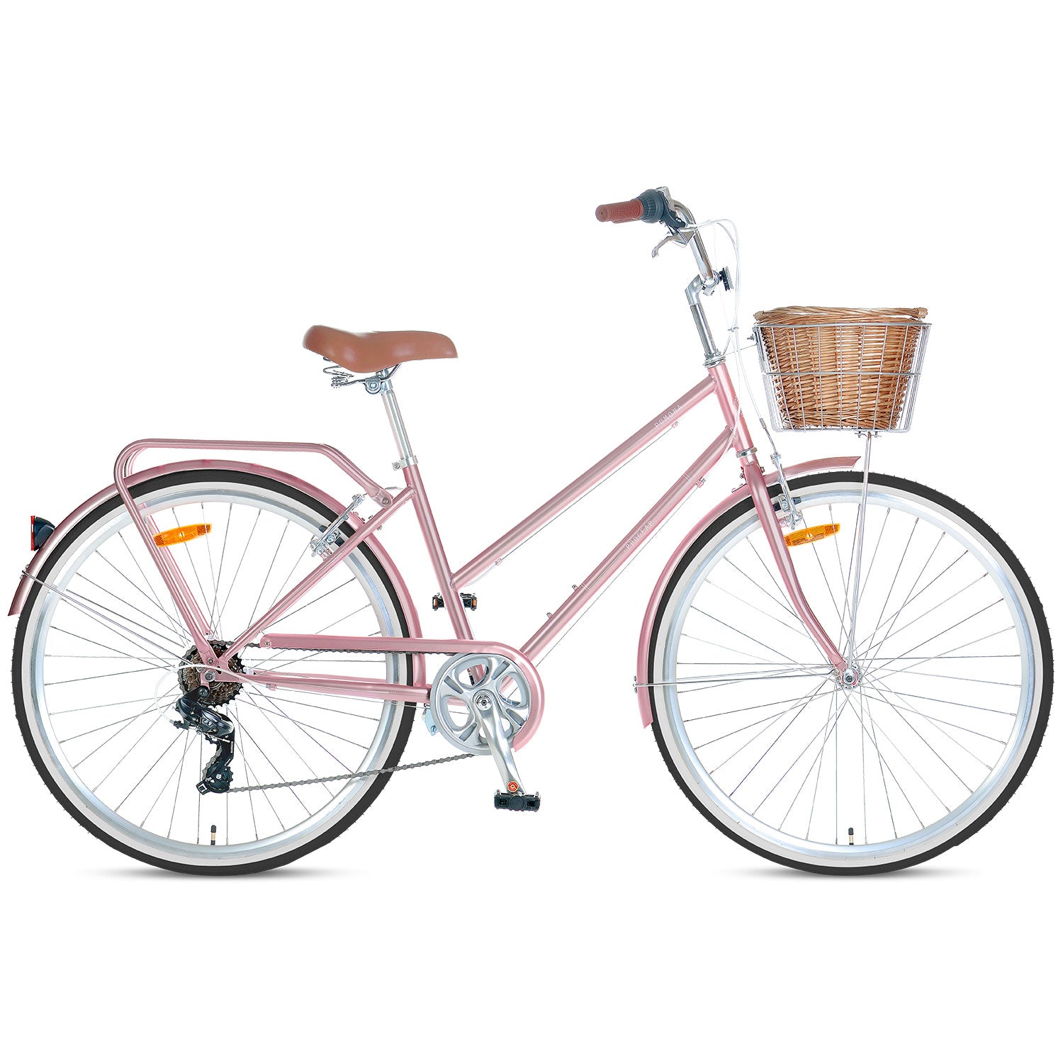 Retro 700c Ladies Bike, Low Step, 7 Speed, Rose Gold, Progear