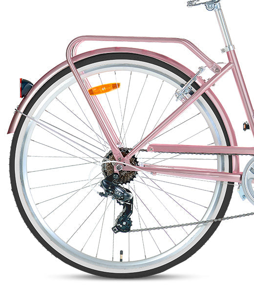 Retro 700c Ladies Bike, Low Step, 7 Speed, Rose Gold, Progear