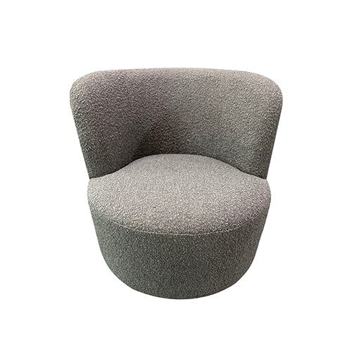 Dark Grey Fabric Upholstered Rotating Arm Chair with Wood Frame