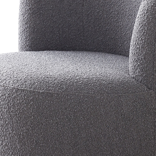 Dark Grey Fabric Upholstered Rotating Arm Chair with Wood Frame