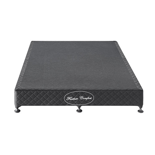 Solid Pine Wood Mattress Base Double Size, Charcoal, Removable Washable Cover