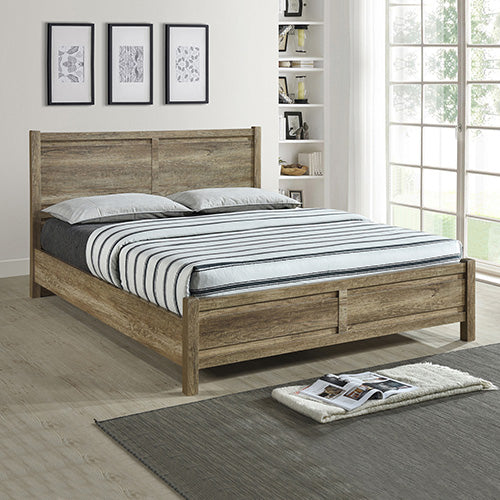 Natural Oak MDF Double Bedroom Suite Set with Smart Storage