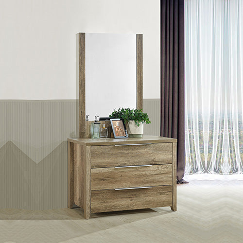 Natural Oak MDF Double Bedroom Suite Set with Smart Storage