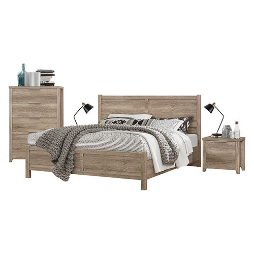 4 Piece Modern Double Bedroom Suite with Storage & Metal Handles