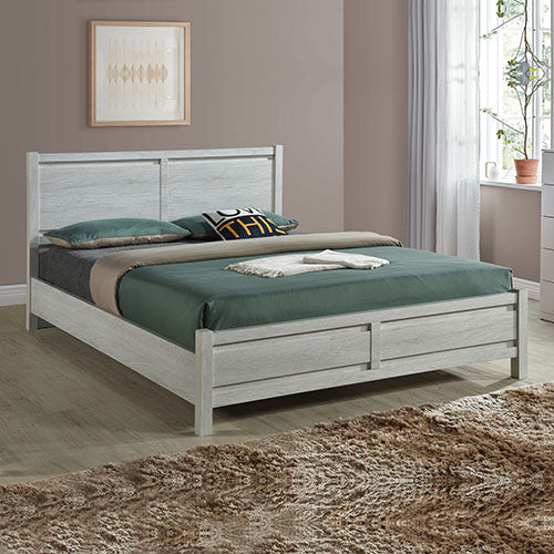 Queen Size MDF Bedroom Suite with Storage, 4Pcs White Ash