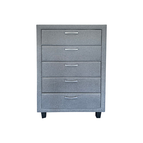 Light Grey Upholstery Bedroom Suite with Storage Drawers, Queen