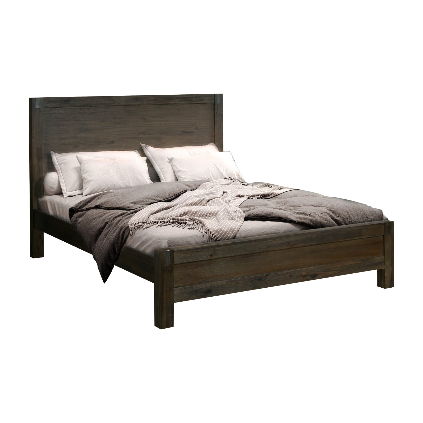 4-Piece Solid Acacia Bedroom Suite, King Size, Chocolate