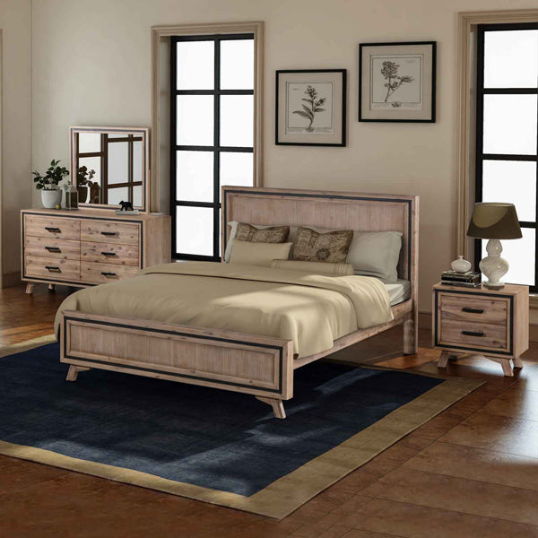 Durable 4-Piece Bedroom Suite in Acacia Wood, King Size