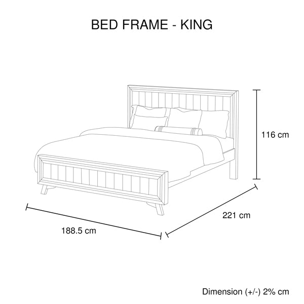 Durable 4-Piece Bedroom Suite in Acacia Wood, King Size