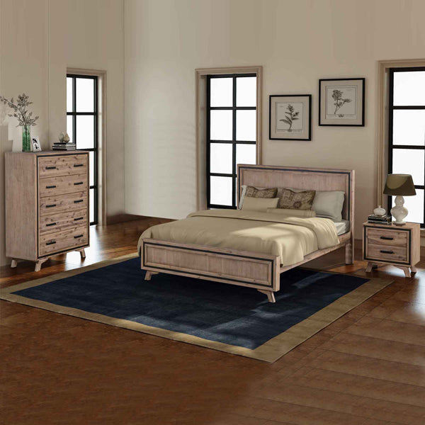 Rustic King Bedroom Suite with Storage - Acacia & Veneer