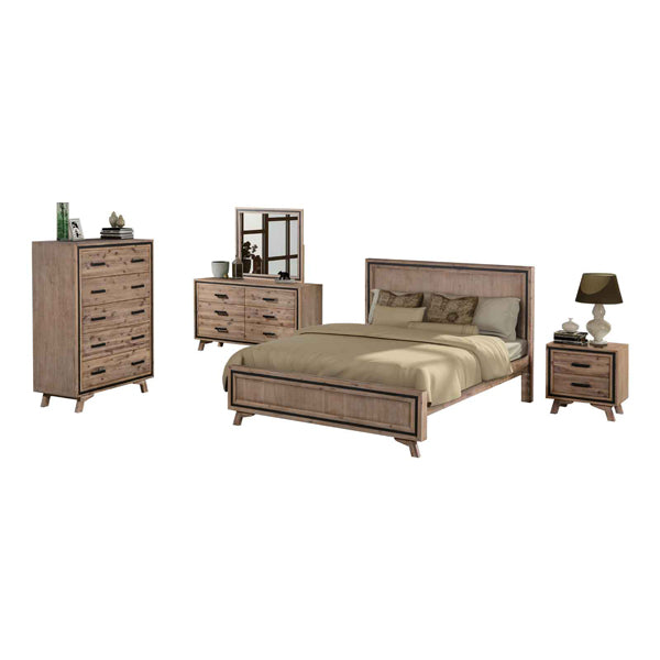 Rustic King Bedroom Suite with Storage - Acacia & Veneer