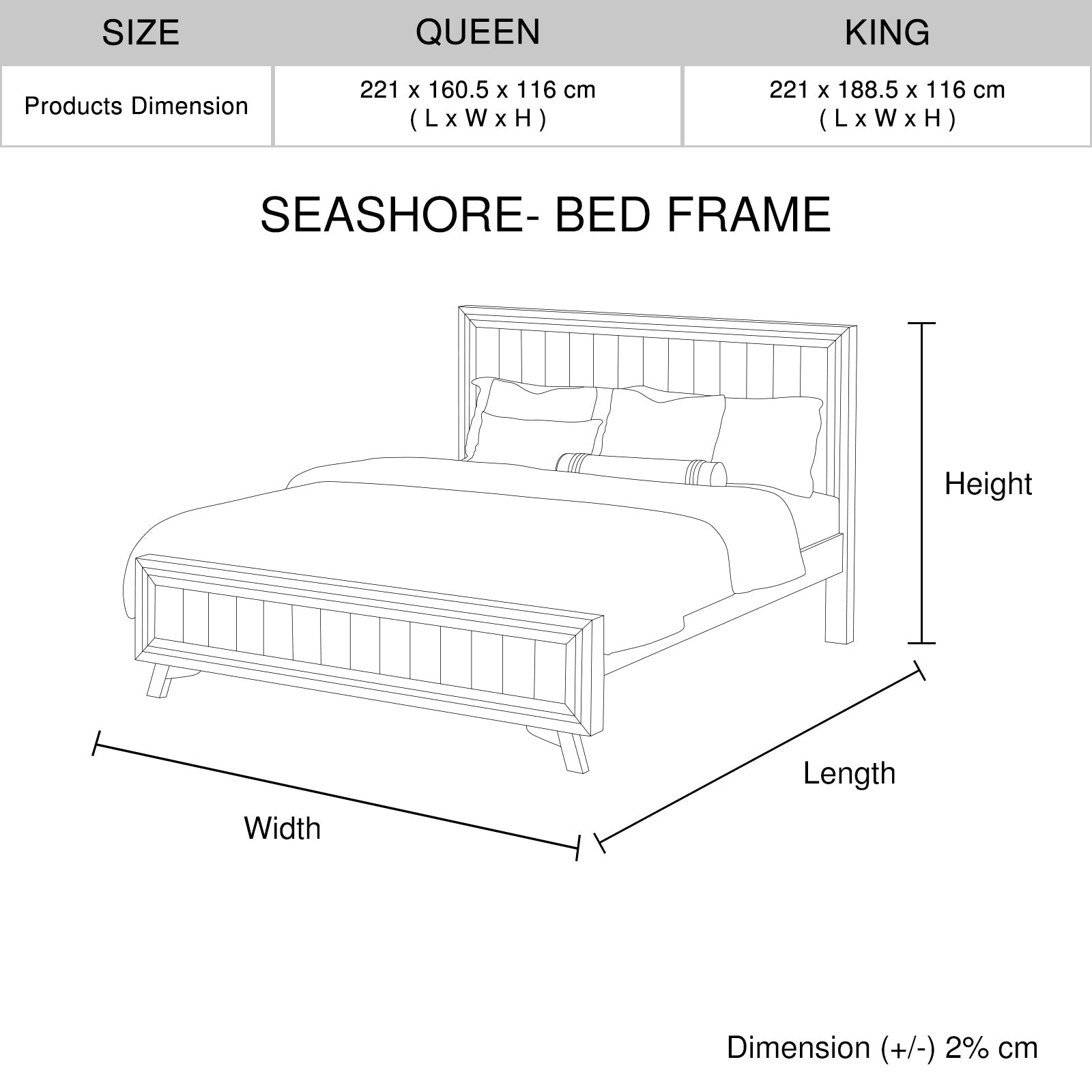 5 Pieces Bedroom Suite Queen Size Silver Brush in Acacia Wood Construction Bed, Bedside Table, Tallboy & Dresser
