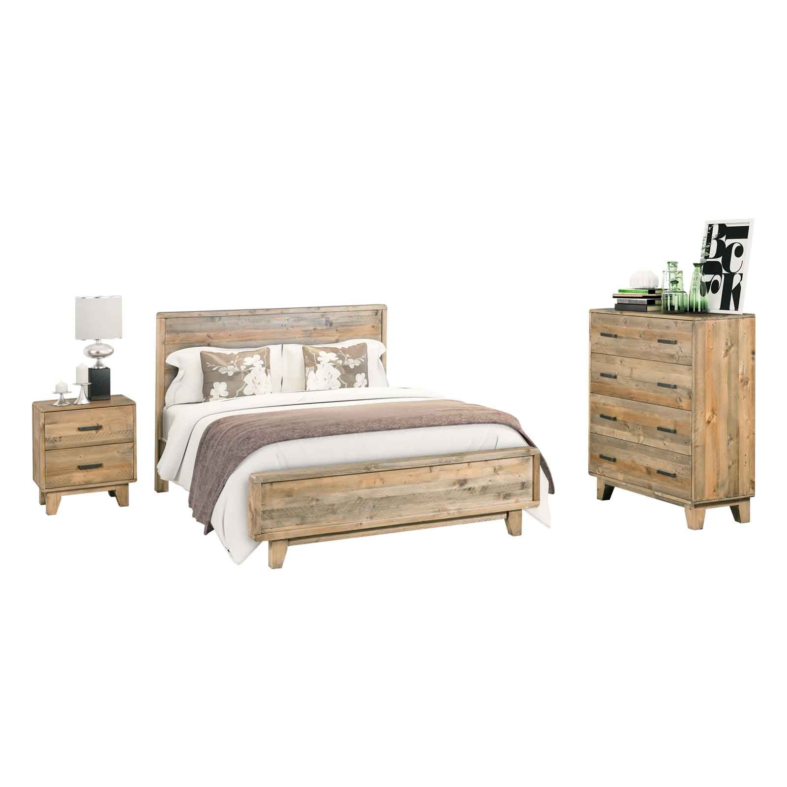 Solid Wood Antique Bedroom Suite, 4 Pieces - Double Size