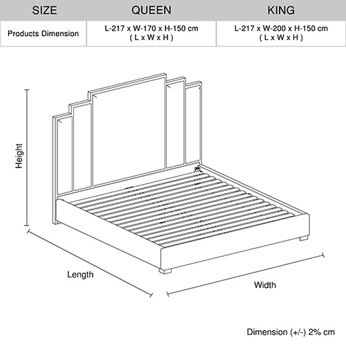 Upholstered Turquoise Bed Frame, Blue Fabric, Stainless Steel Feet