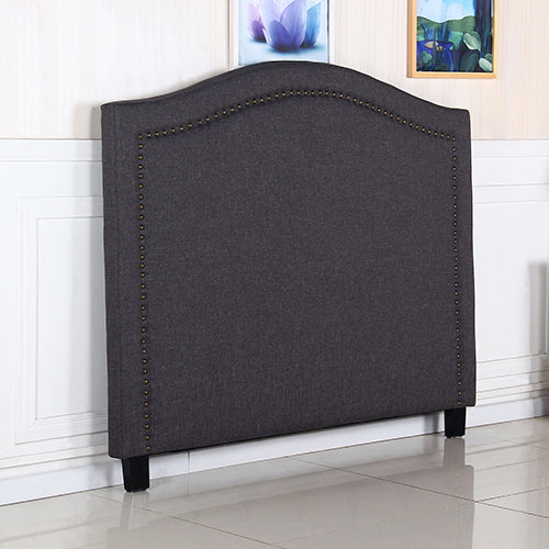 Queen Size Charcoal Linen Headboard with Curved Design