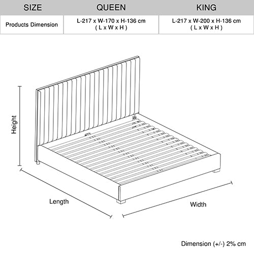 Modern Grey Upholstered Bed Frame, Stainless Steel Feet