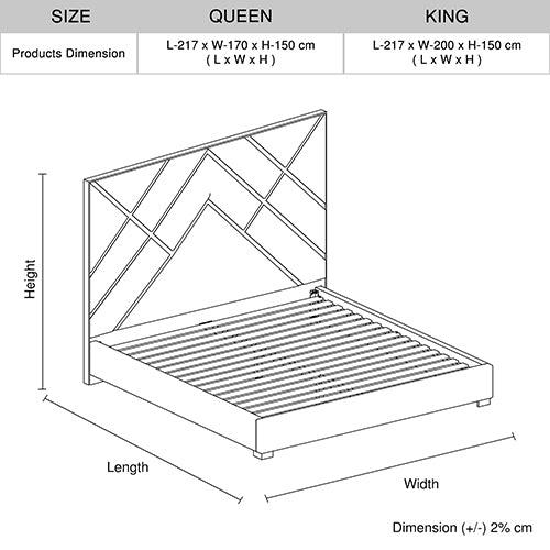 Luxurious Beige Upholstered Bed Frame with Foam Headboard