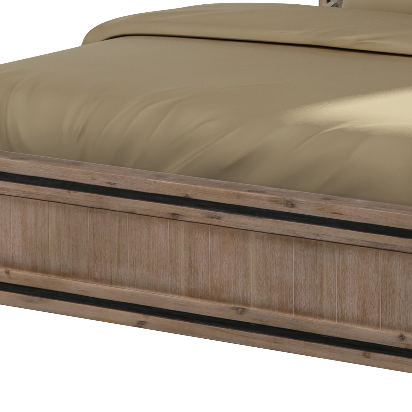 King Size Durable Wooden Bed Frame, Water-Resistant Acacia