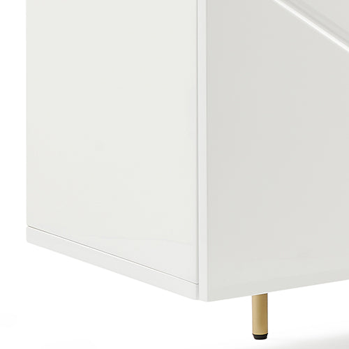 Buffet Sideboard Colour Ceramic Top MDF in Glossy White Gold Colour