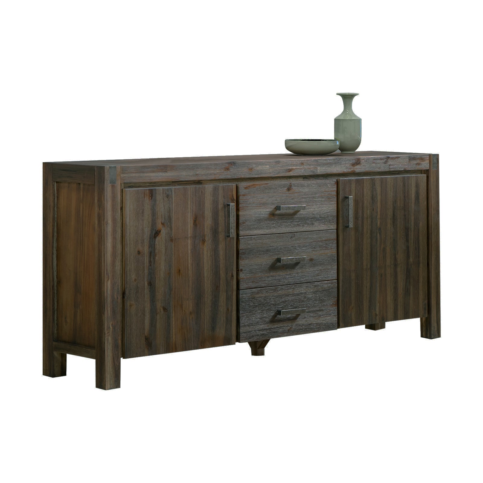 Solid Acacia Frame Buffet Sideboard with Storage and Drawers