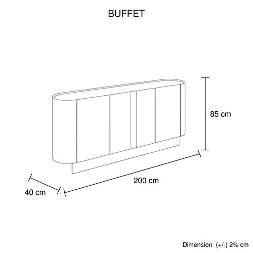 Buffet MDF Melamine Interior Storage In Dark Walnut colour