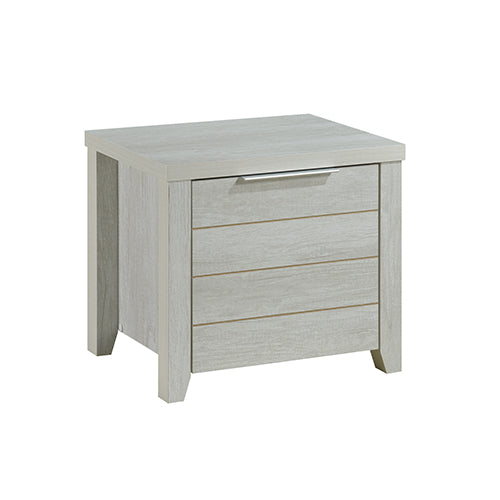 Sturdy MDF 2 Drawer Bedside Table with Metal Handles Furn House