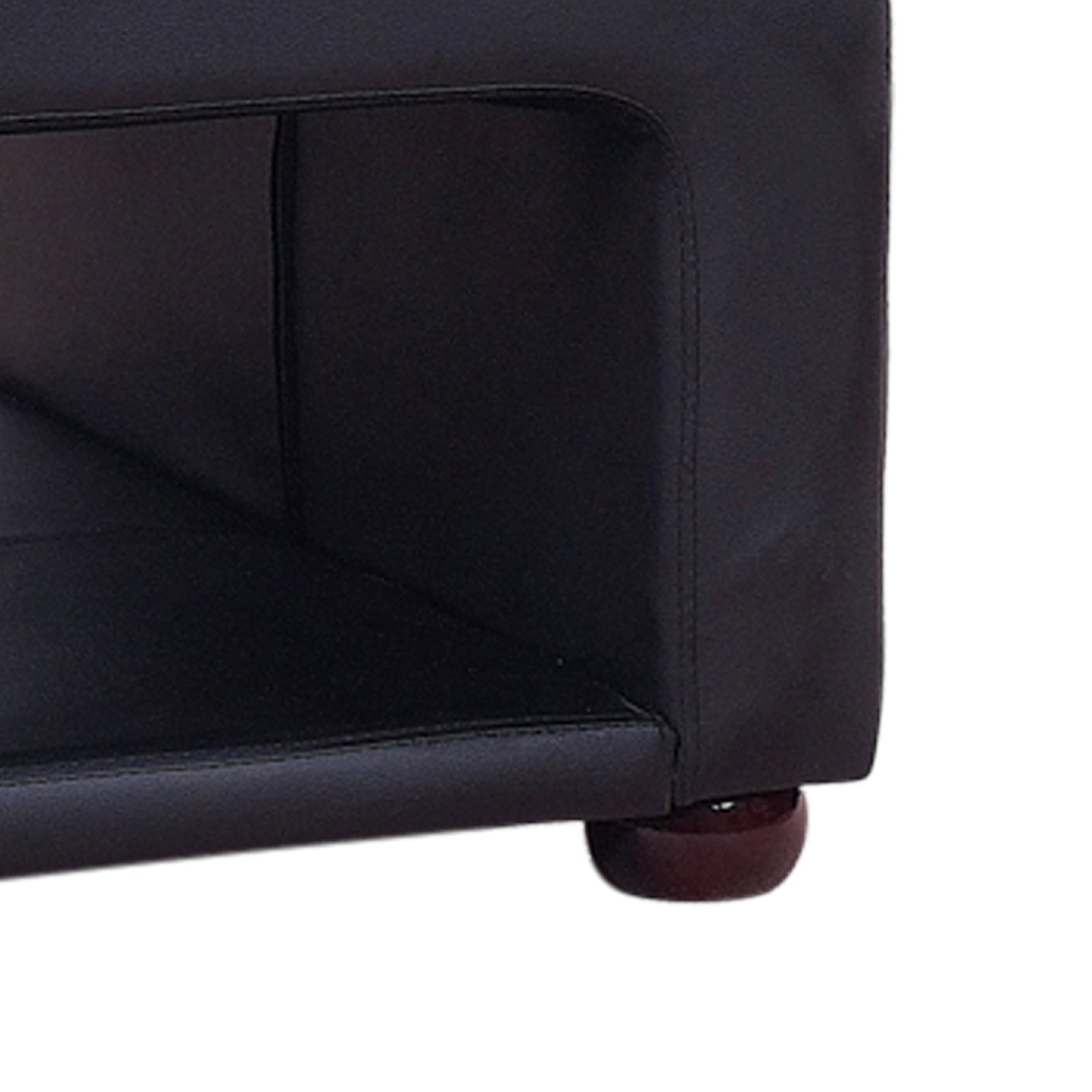 Modern Black PU Leather Coffee Table with Storage