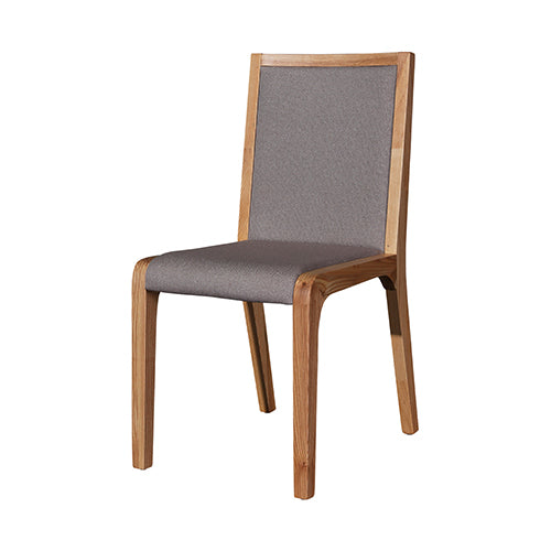 Comfortable Gray Leatherette Dining Chairs, Sturdy Wooden Frame, Set of 2