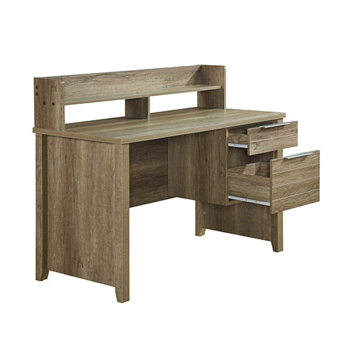 Strong Natural MDF Study Desk with Drawers and Shelves