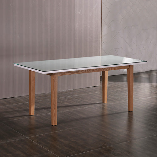 High Gloss Finish Dining Table, Sturdy Wooden Base